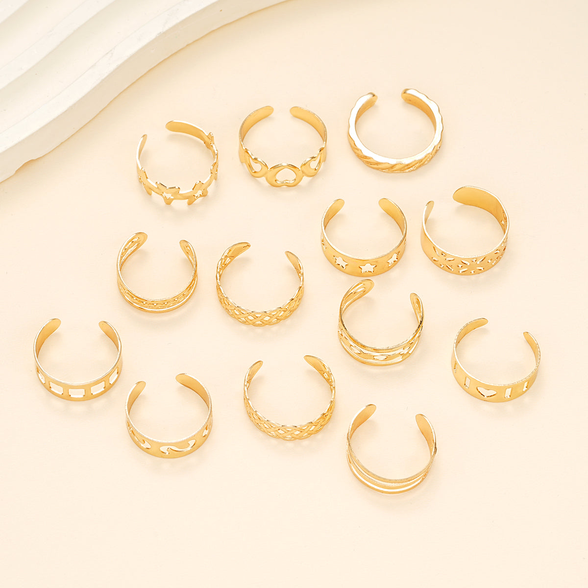 10-Piece Gold Statement Toe Ring Collection