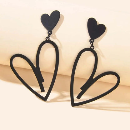 Open Heart Tassel Earrings