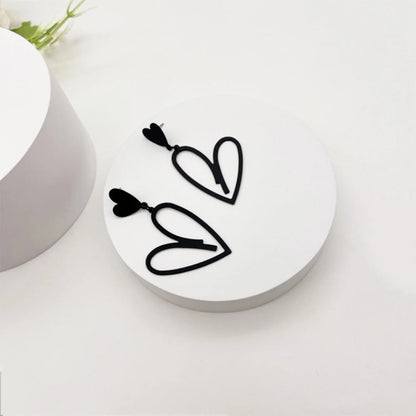 Open Heart Tassel Earrings