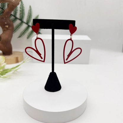 Open Heart Tassel Earrings